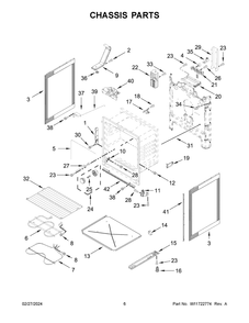 Chassis Parts Diagram and Parts List for WFES3530RS0  Whirlpool Range
