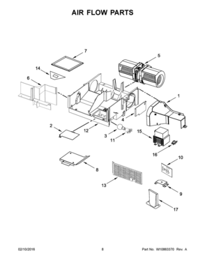 05 - AIR FLOW PARTS Diagram and Parts List for YWMH31017AB3  Whirlpool Microwave
