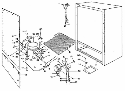Unit Parts Diagram and Parts List for 61AF  Whirlpool Freezer