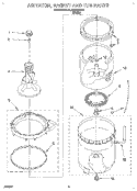 AGITATOR, BASKET AND TUB Diagram and Parts List for 6LBR5132BW1  Whirlpool Washer