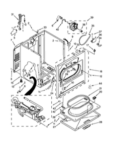 Cabinet Parts Diagram and Parts List for 11075102310  Kenmore Dryer