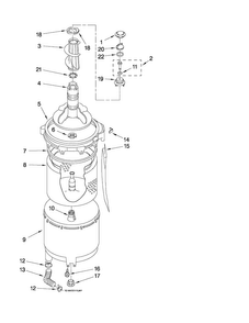 Tub And Basket Parts Diagram and Parts List for 11088752799  Kenmore Washer Dryer Combo
