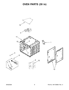 Oven Parts (30 In) Diagram and Parts List for KFDC558JBK03  KitchenAid Range