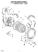 TUB AND BASKET PARTS Diagram and Parts List for GHW9400PW0  Whirlpool Washer