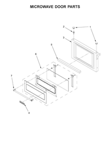 Microwave Door Parts Diagram and Parts List for KMBP100ESS01  KitchenAid Microwave