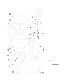Base And Pedestal Unit Parts Diagram and Parts List for 5KPM5CER0  KitchenAid Mixer