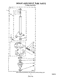BRAKE AND DRIVE TUBE Diagram and Parts List for LA6040XTW0  Whirlpool Washer