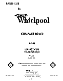 SECTION Diagram and Parts List for 1LE4930XKW0  Whirlpool Dryer
