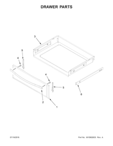 Drawer Parts Diagram and Parts List for WFE770H0FZ0  Whirlpool Range