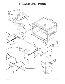Freezer Liner Parts Diagram and Parts List for WRX735SDBM04  Whirlpool Refrigerator