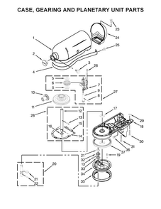 Case, Gearing And Planetary Unit Parts Diagram and Parts List for KSM95PER0  KitchenAid Mixer