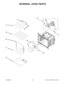 Internal Oven Parts Diagram and Parts List for WOD93EC0AS05  Whirlpool Wall Oven