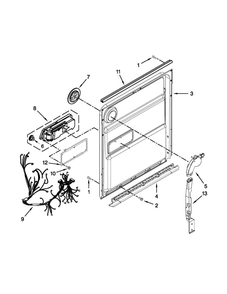 Inner Door Parts Diagram and Parts List for 66512783K312  Kenmore Dishwasher