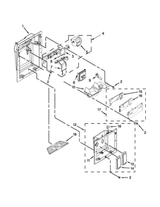 Dispenser Parts Diagram and Parts List for KBSD502ESS00  KitchenAid Refrigerator