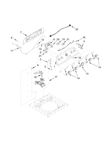 Controls And Water Inlet Parts Diagram and Parts List for WTW4915EW1  Whirlpool Washer