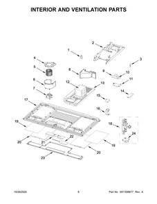 Interior And Ventilation Parts Diagram and Parts List for WML55011HB5  Whirlpool Microwave