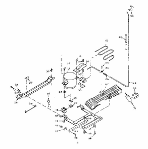 Refrigerator Unit Parts Diagram and Parts List for 106U16GL  Kenmore Refrigerator