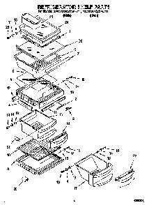 Refrigerator Shelf Diagram and Parts List for KSRS22QGBL0  KitchenAid Refrigerator