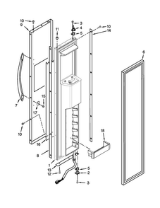 Freezer Door Parts Diagram and Parts List for KSSC42QTS18  KitchenAid Refrigerator