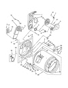 Bulkhead Parts Diagram and Parts List for WED5000DW1  Whirlpool Dryer