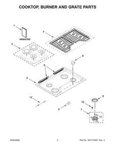 Part Location Diagram of W11635589 Whirlpool Quick Start Guide