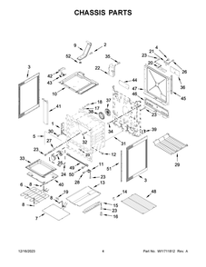 Chassis Parts Diagram and Parts List for WEE750H0HZ5  Whirlpool Range