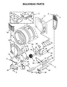Bulkhead Parts Diagram and Parts List for WED7590FW0  Whirlpool Dryer