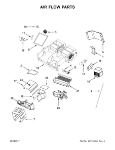 Air Flow Parts Diagram and Parts List for WMH76719CE3  Whirlpool Microwave