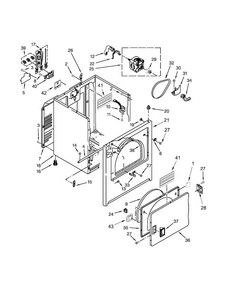 Cabinet Parts Diagram and Parts List for 11062102311  Kenmore Dryer