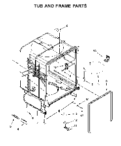 Tub and frame parts Diagram and Parts List for WDP370PAHW1  Whirlpool Dishwasher