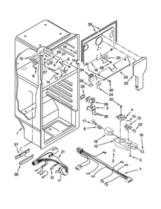 Liner Parts Diagram and Parts List for W8RXNGFBD00  Whirlpool Refrigerator
