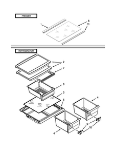 Shelf Parts Diagram and Parts List for W8RXNGFBD00  Whirlpool Refrigerator