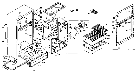 Cabinet Parts Diagram and Parts List for 106T12DS1  Kenmore Refrigerator