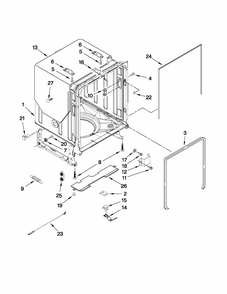 Tub And Frame Parts Diagram and Parts List for 66513292K113  Kenmore Dishwasher
