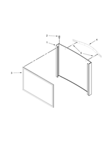 Freezer Door Parts Diagram and Parts List for WRF560SFYB05  Whirlpool Refrigerator