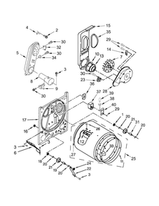 Bulkhead Parts Diagram and Parts List for 11076132412  Kenmore Dryer