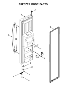 Freezer Door Parts Diagram and Parts List for WRS315SDHM05  Whirlpool Refrigerator