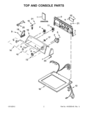 TOP AND CONSOLE PARTS Diagram and Parts List for 3LWED4800YQ1  Whirlpool Dryer