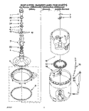 AGITATOR, BASKET AND TUB Diagram and Parts List for LSR6244AN0  Whirlpool Washer