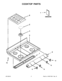 COOKTOP PARTS Diagram and Parts List for GGG388LXQ05  Whirlpool Range