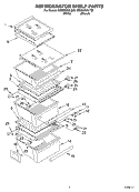 REFRIGERATOR SHELF Diagram and Parts List for GD2NHGXLQ00  Whirlpool Refrigerator