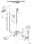 FILL, DRAIN AND OVERFILL PARTS Diagram and Parts List for KUDC03FTSS2  KitchenAid Dishwasher