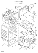 LINER Diagram and Parts List for 7ET20PKXDN01  Whirlpool Refrigerator