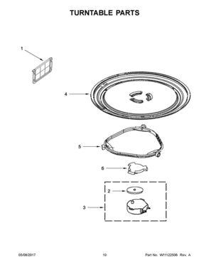 06 - TURNTABLE PARTS Diagram and Parts List for YMMV1174FZ0  Whirlpool Microwave
