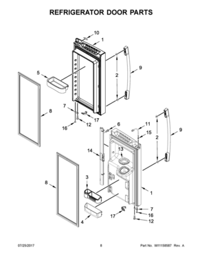 05 - REFRIGERATOR DOOR PARTS Diagram and Parts List for AFI2539ERW02  Whirlpool Refrigerator