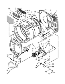 Bulkhead Parts Diagram and Parts List for 11077122310  Kenmore Dryer