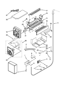 Icemaker Parts Diagram and Parts List for KSSC42QVS06  KitchenAid Refrigerator