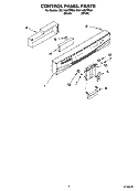 CONTROL PANEL PARTS Diagram and Parts List for DU1148XTPB0  Whirlpool Dishwasher