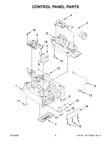 05 - Control Panel Parts Diagram and Parts List for JUIFN15HX02  Whirlpool Ice Maker