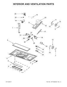 Interior And Ventilation Parts Diagram and Parts List for KMHS120EBS0  KitchenAid Microwave